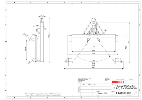 Tilpasset EURO COMBI-ramme, for traktorer fra 150-300 HK. Med feste for hydraulisk låsing.